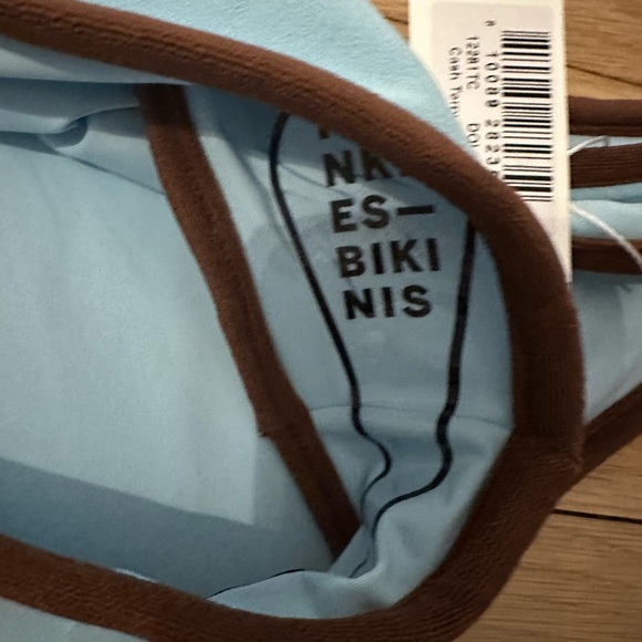 Frankie's Bikinis Light Blue and Brown One Piece Swimsuit - Picture 6 of 8